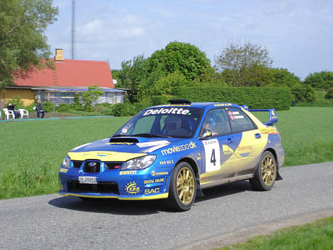 Løbets 2’er Christian Jensen i Subaru på prøve 5.